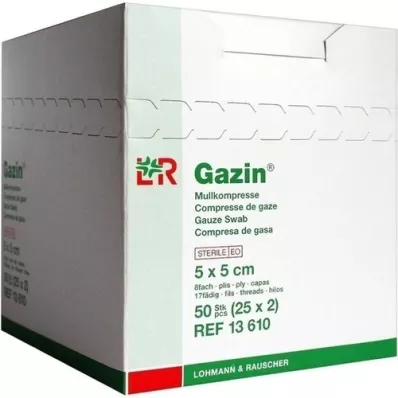 GAZIN Géz komp.5x5 cm steril 8x, 25X2 db
