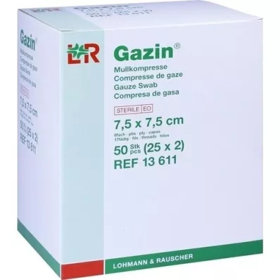 GAZIN 7,5x7,5 cm-es steril géz 8x, 25X2 db