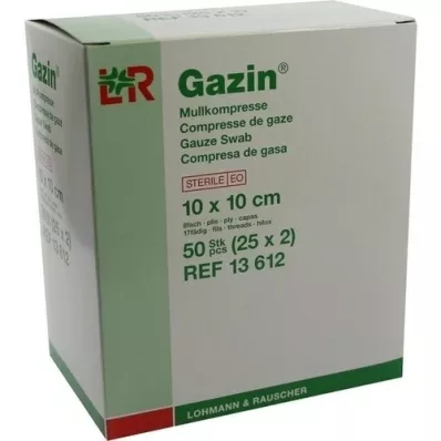 GAZIN 10x10 cm-es steril 8x, 25X2 db