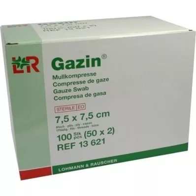 GAZIN 7,5x7,5 cm-es steril 8x géz, 50X2 db
