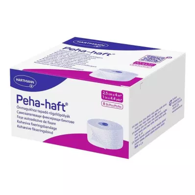 Peha ragasztós rögzítő kötszer latexmentes 2,5 cm x 4 m, 8 db