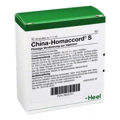 China Homaccord S ampullák, 10 db
