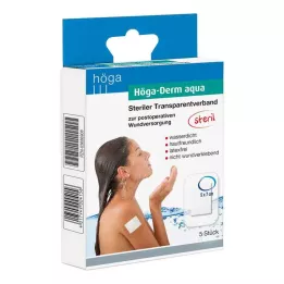 HÖGA-DERM aqua ste.Transp.Dressing.with.Wound.Res.5x7 cm, 5 db