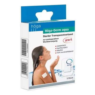 HÖGA-DERM aqua ste.Transp.Dressing.with.Wound.Res.5x7 cm, 5 db