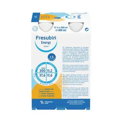 FRESUBIN ENERGY DRINK Multifruitos ivópalack, 4X200 ml