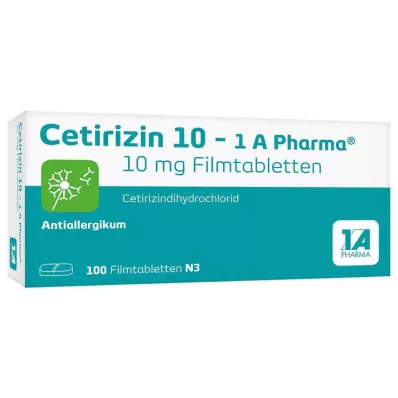 CETIRIZIN 10-1A Pharma filmtabletta, 100 db