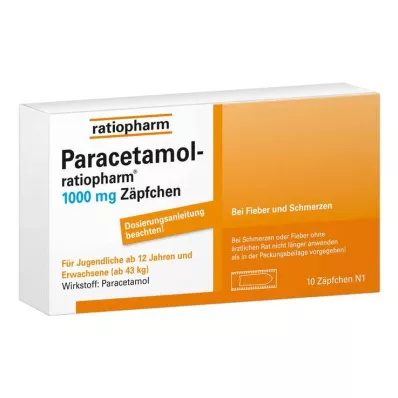 PARACETAMOL-ratiopharm 1000 mg-os kúp, 10 db