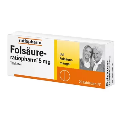 FOLSÄURE-RATIOPHARM 5 mg-os tabletta, 20 db