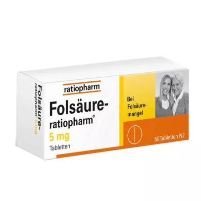 FOLSÄURE-RATIOPHARM 5 mg-os tabletta, 50 db
