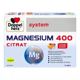 DOPPELHERZ Magnézium 400 Citrát rendszerű granulátum, 20 db
