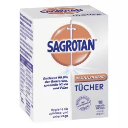 SAGROTAN Fertőtlenítő kendők, 18 db