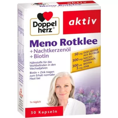 DOPPELHERZ Meno Red Clover+Overnight Primrose Oil+Biotin kapszula, 30 db