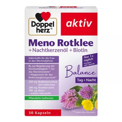 DOPPELHERZ Meno Red Clover+Overnight Primrose Oil+Biotin kapszula, 30 db