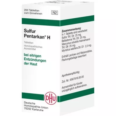 SULFUR PENTARKAN H tabletta, 200 db