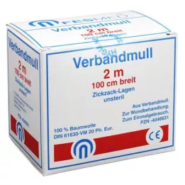 VERBANDMULL 2x1 m cikkcakk BW 20/100 nem steril, 1 db