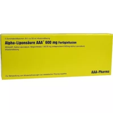 ALPHA LIPONSÄURE AAA 600 mg-os injekciós üveg, 5X50 ml