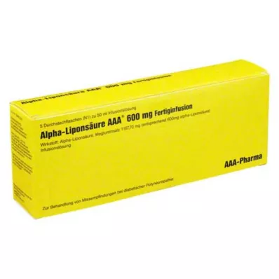 ALPHA LIPONSÄURE AAA 600 mg-os injekciós üveg, 5X50 ml