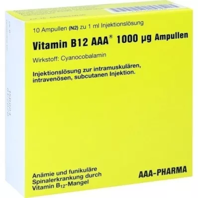 VITAMIN B12 AAA 1000 μg ampullák, 10X1 ml