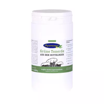 GRÜNE TONERDE Ayursana extra finom por, 1 kg GRÜNE TONERDE Ayursana extra finom por, 1 kg