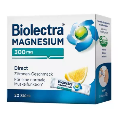 BIOLECTRA Magnézium 300 mg Direct Lemon Sticks, 20 db