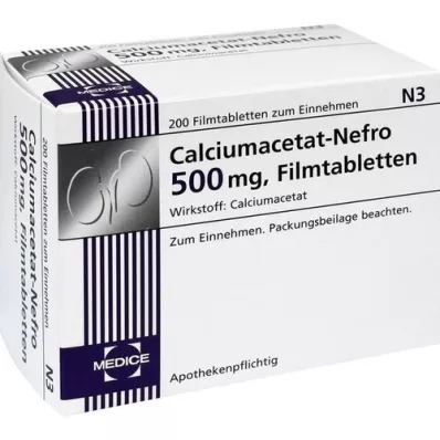 CALCIUMACETAT NEFRO 500 mg filmtabletta, 200 db