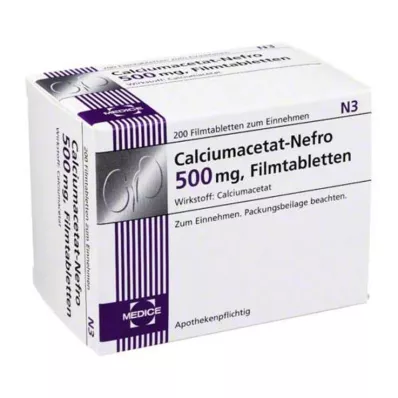 Kalcium-acetát Nefro 500 mg filmtabletta, 200 db Kalcium-acetát Nefro 500 mg filmtabletta, 200 db