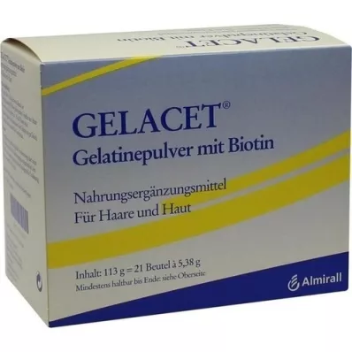 GELACET Zselatinpor biotinnal zacskóban, 21 db