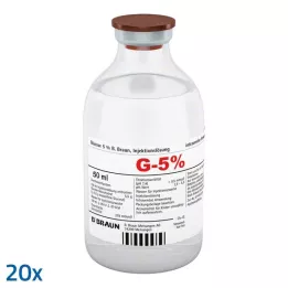GLUCOSE 5%-os B.Braun oldatos injekció, 20X50 ml