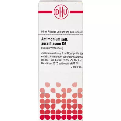 ANTIMONIUM SULFURATUM aurantiacum D 6 Hígítás, 50 ml