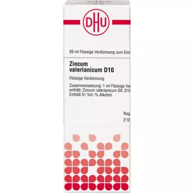 ZINCUM VALERIANICUM D 10 Hígítás, 20 ml