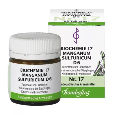 Biokémia 17 Manganum sulfuricum D 6 tabletta, 80 db