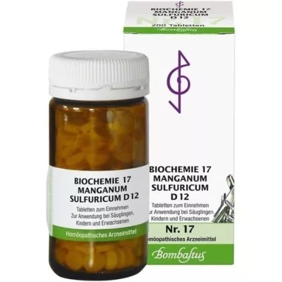 BIOCHEMIE 17 Manganum sulphuricum D 12 tabletta, 200 db