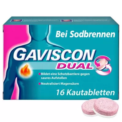 GAVISCON Dual 250mg/106,5mg/187,5mg rágótabletta, 16 db