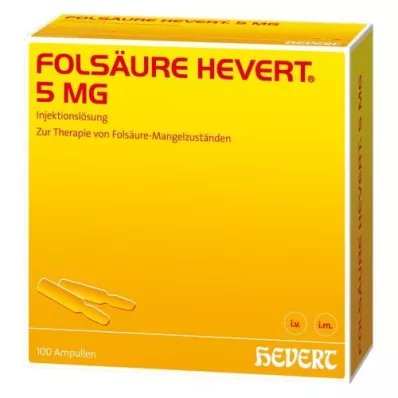 FOLSÄURE HEVERT 5 mg-os ampullák, 100 db