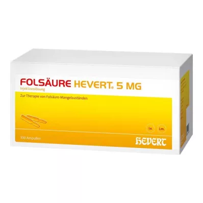 FOLSÄURE HEVERT 5 mg-os ampullák, 100 db