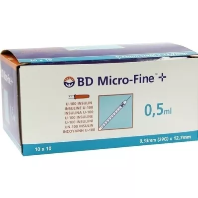 BD MICRO-FINE+ Inzulinszpr.0,5 ml U100 12,7 mm, 100X0,5 ml