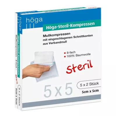 HÖGA-KOMPRESSEN 5x5 cm steril 8x, 5X2 St