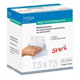 HÖGA-KOMPRESSEN 7,5x7,5 cm steril 8x, 25X2 db