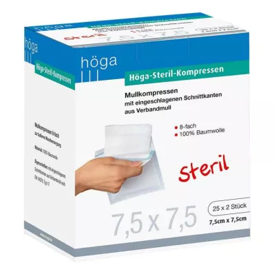 HÖGA-KOMPRESSEN 7,5x7,5 cm steril 8x, 25X2 db