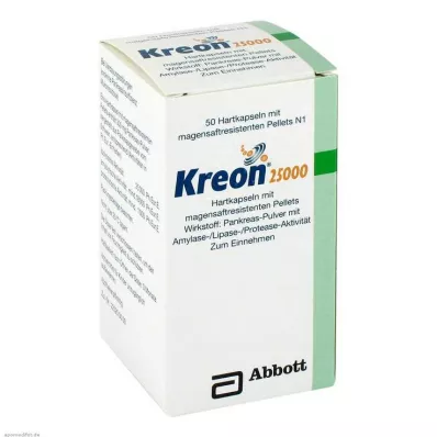 KREON 25 000 kemény kupak bélsavval bevont tablettával, 50 db