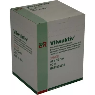 VLIWAKTIV Aktív szénszívó komp. steril 10x10 cm, 20 db
