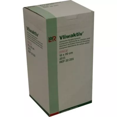 VLIWAKTIV Aktív szénszívó komp. steril 10x20 cm, 20 db
