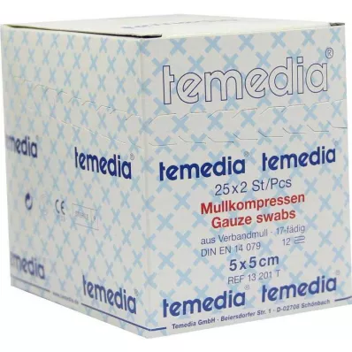 Géz borogatás 5x5cm 12-szeres steril 17 szál, 50 db Géz borogatás 5x5cm 12-szeres steril 17 szál, 50 db