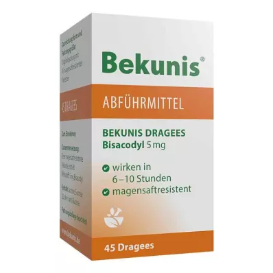 BEKUNIS Dragees Bisacodyl 5 mg bélsavmentes tabletta, 45 db BEKUNIS Dragees Bisacodyl 5 mg bélsavmentes tabletta, 45 db