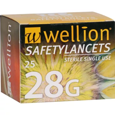 WELLION Safetylancets 28 G biztonsági zománcok, 25 db