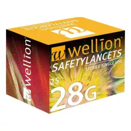 WELLION Safetylancets 28 G biztonsági zománcok, 25 db