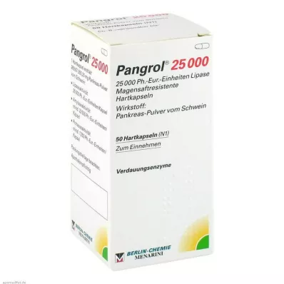 Pangrol 25000 kemény kapszula gyomornedv-ellenálló bevonattal, 50 db Pangrol 25000 kemény kapszula gyomornedv-ellenálló bevonattal, 50 db