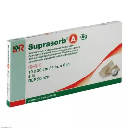 SUPRASORB A+Ag Antimik.Cal.Alginat Kompr.10x20 cm, 5 db