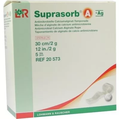 SUPRASORB A+Ag Antimik.Cal.Alginat Tamp.30 cm 2 g, 5 db