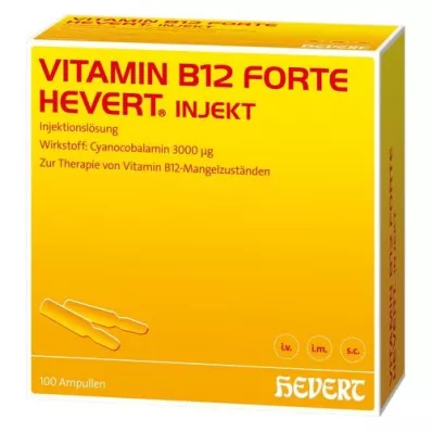 VITAMIN B12 HEVERT forte injekciós ampullák, 100X2 ml